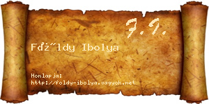 Földy Ibolya névjegykártya