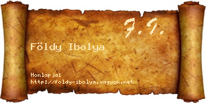 Földy Ibolya névjegykártya